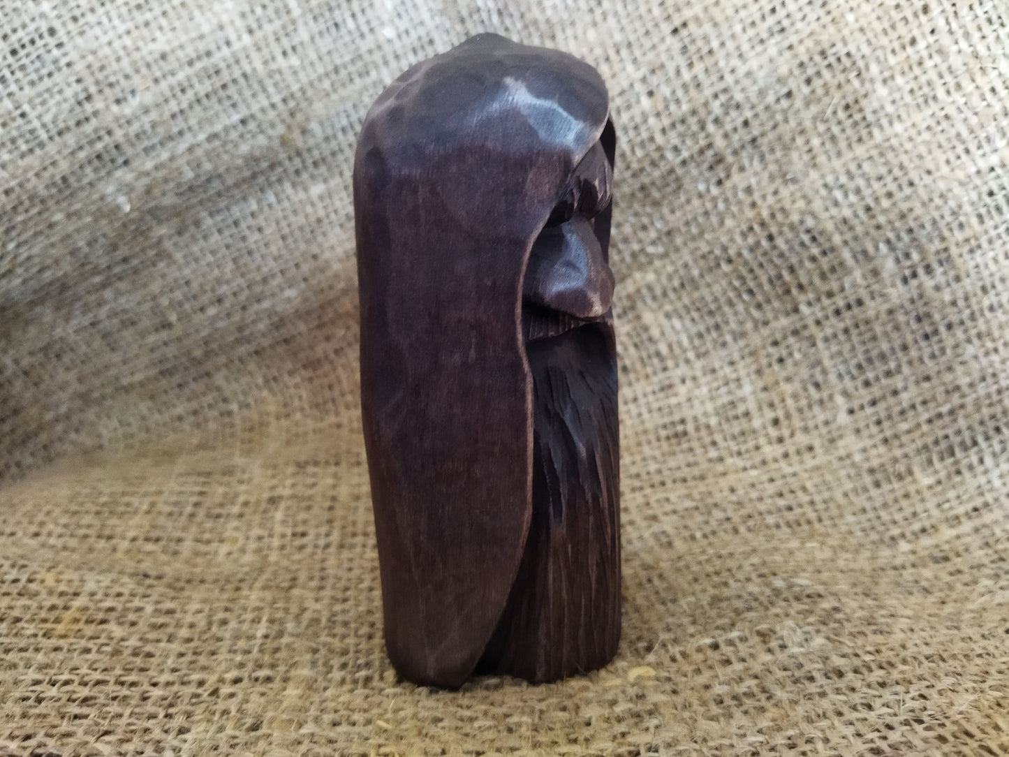 Odin statue. Handmade wooden statue of the god Odin