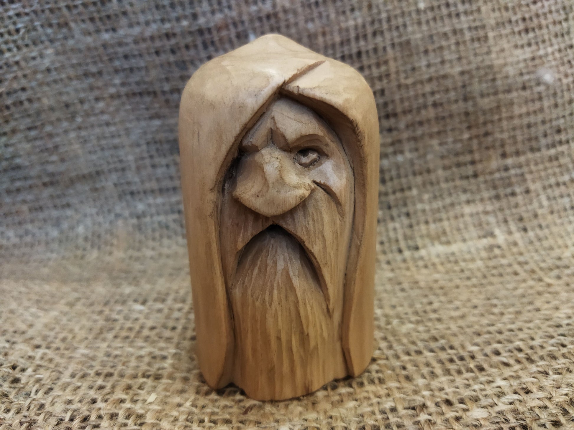 Hand-Carved Wooden Odin Statue - Norse God of Wisdom and War