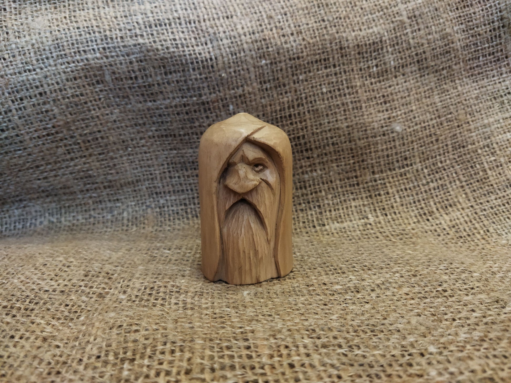 Hand-Carved Wooden Odin Statue - Norse God of Wisdom and War