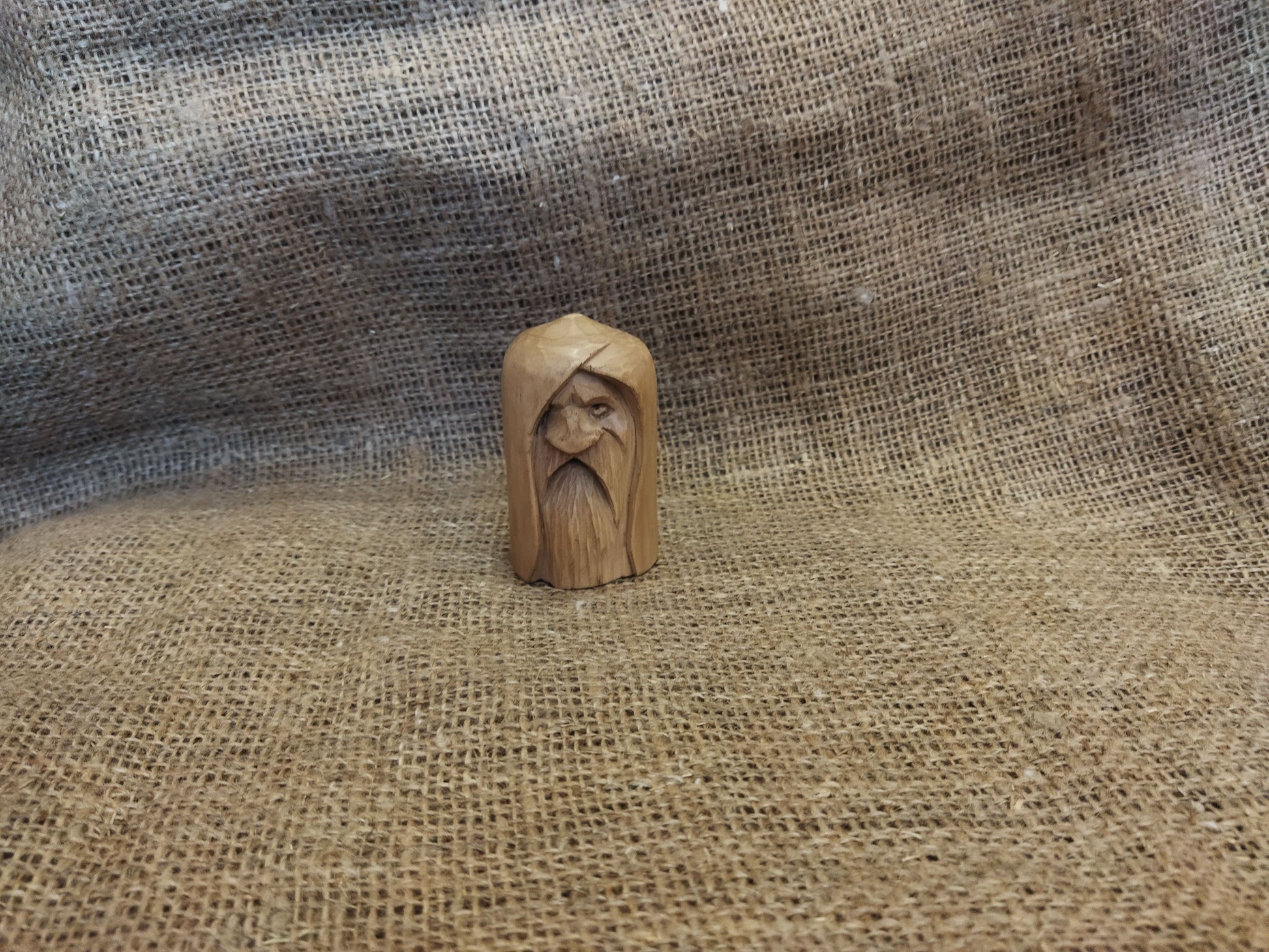 Hand-Carved Wooden Odin Statue - Norse God of Wisdom and War