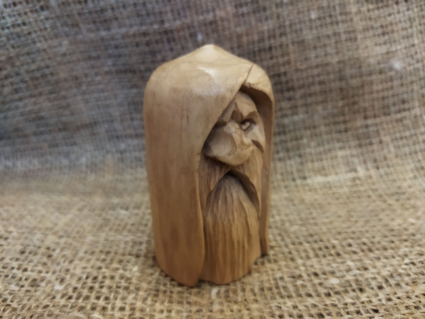 Hand-Carved Wooden Odin Statue - Norse God of Wisdom and War