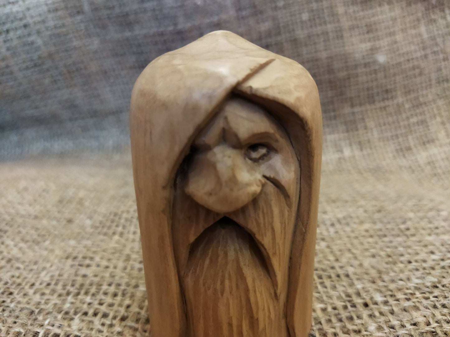 Hand-Carved Wooden Odin Statue - Norse God of Wisdom and War