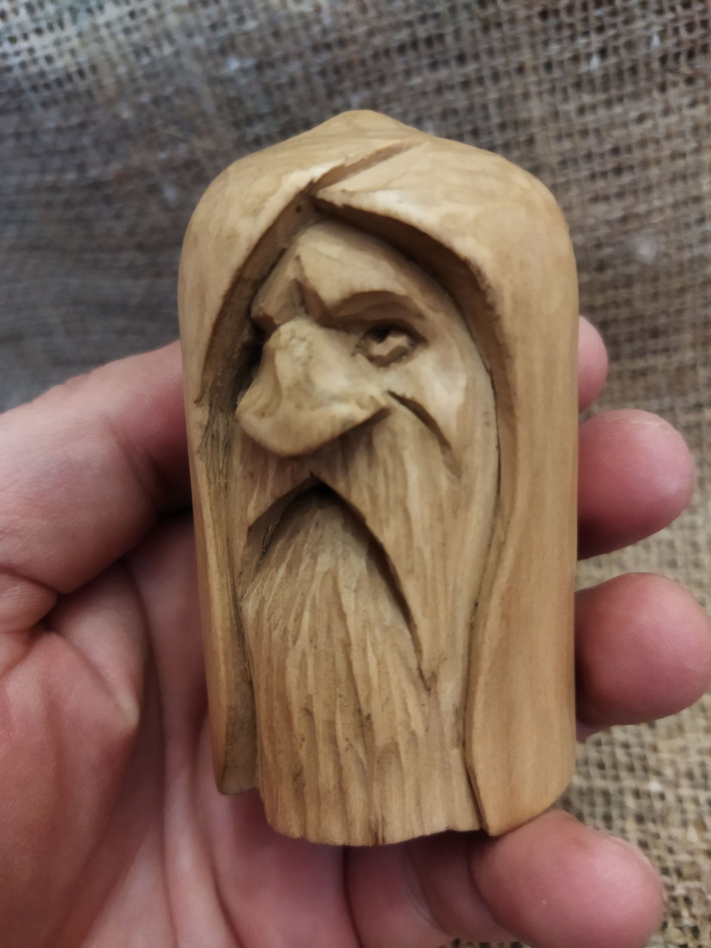 Hand-Carved Wooden Odin Statue - Norse God of Wisdom and War