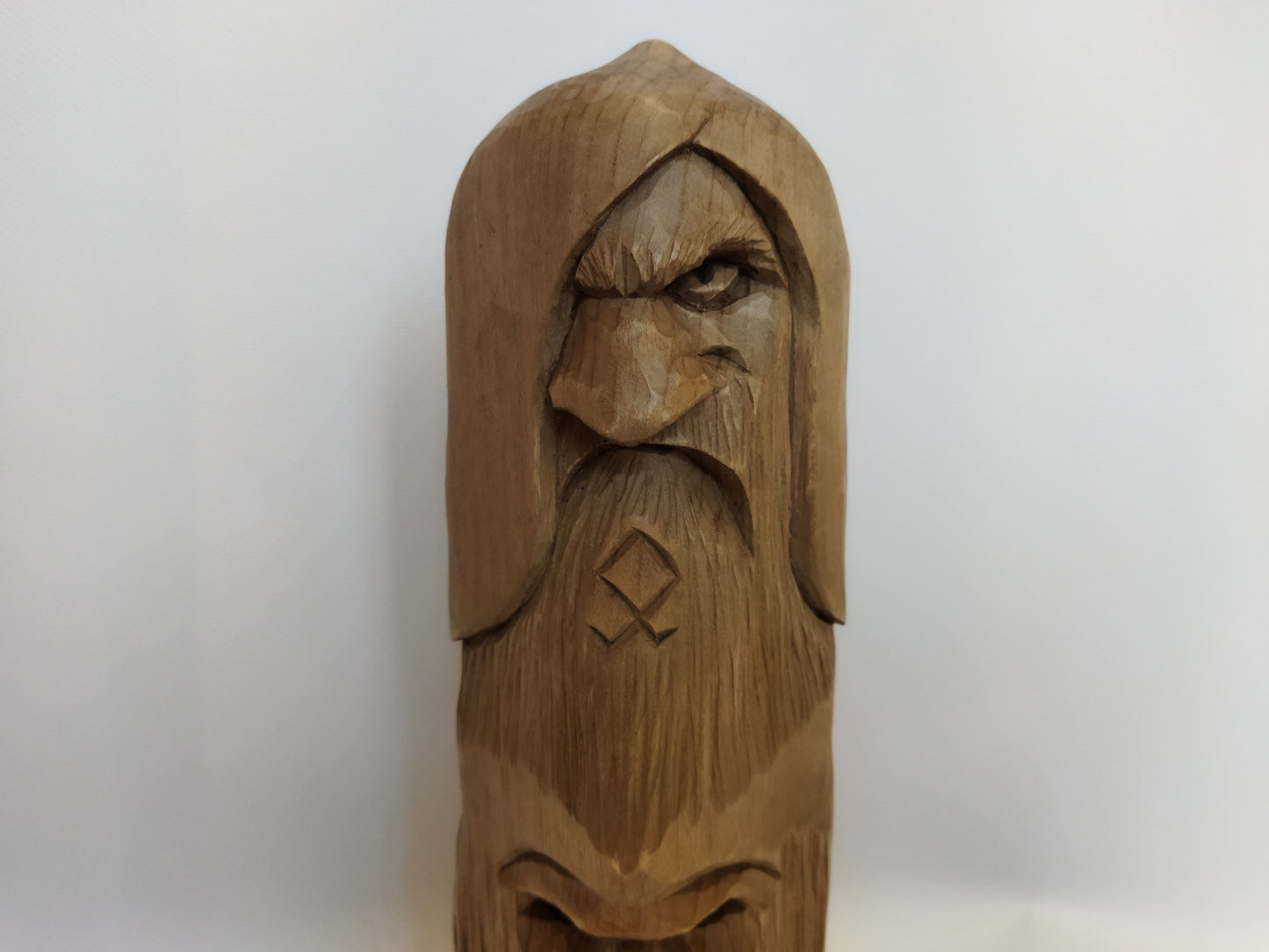 Odin statue. Baldr statue. Thor statue. Freyr statue. A statue of the four gods. Wood carving.