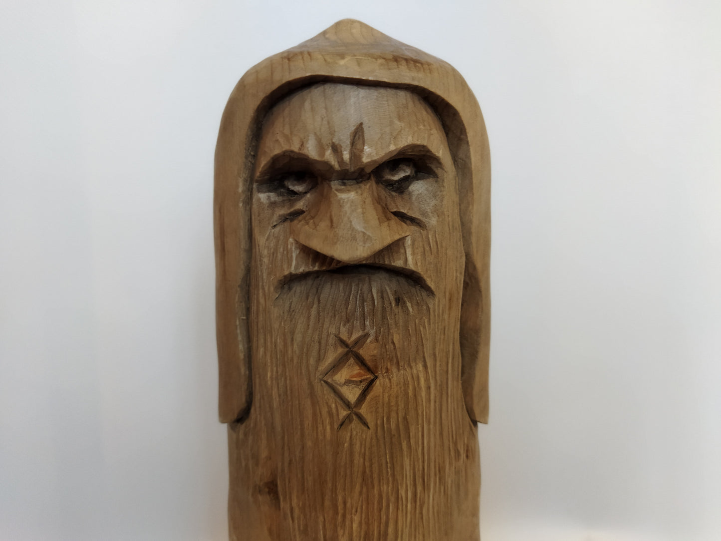 Odin statue. Baldr statue. Thor statue. Freyr statue. A statue of the four gods. Wood carving.