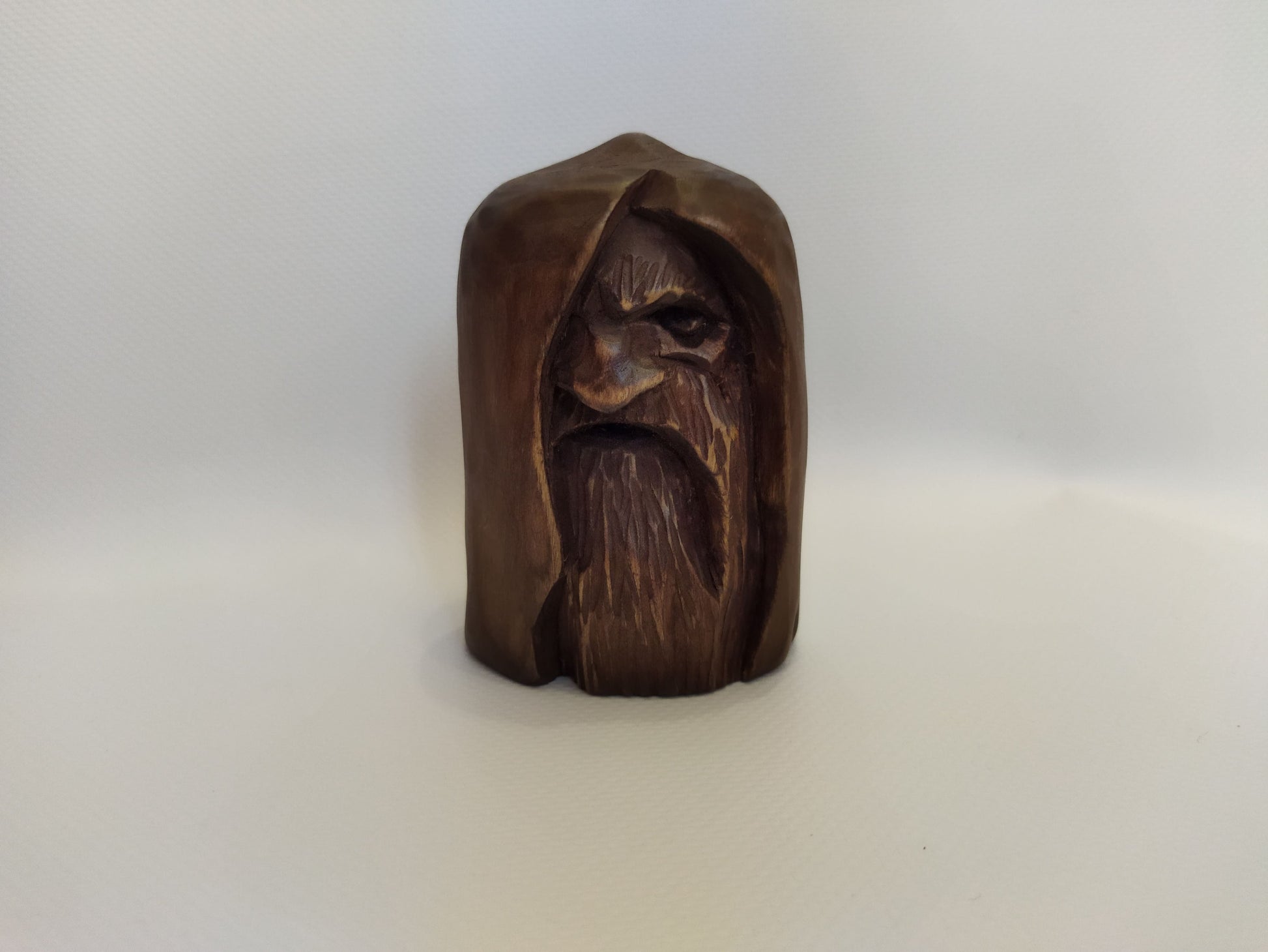 Odin statue. Wood carving. Scandinavian mythology. Nordic Gods. Wotan idol