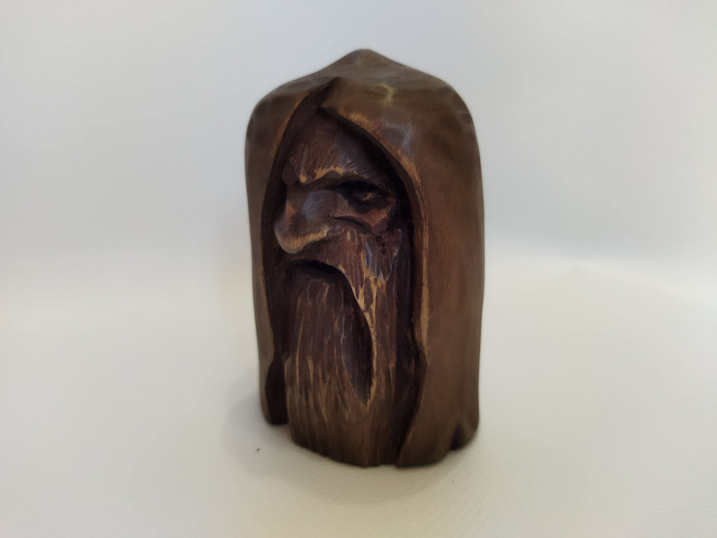 Odin statue. Wood carving. Scandinavian mythology. Nordic Gods. Wotan idol