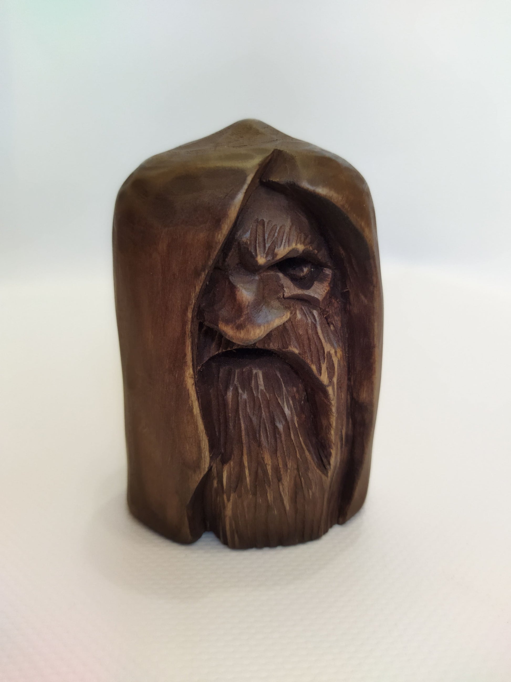 Odin statue. Wood carving. Scandinavian mythology. Nordic Gods. Wotan idol