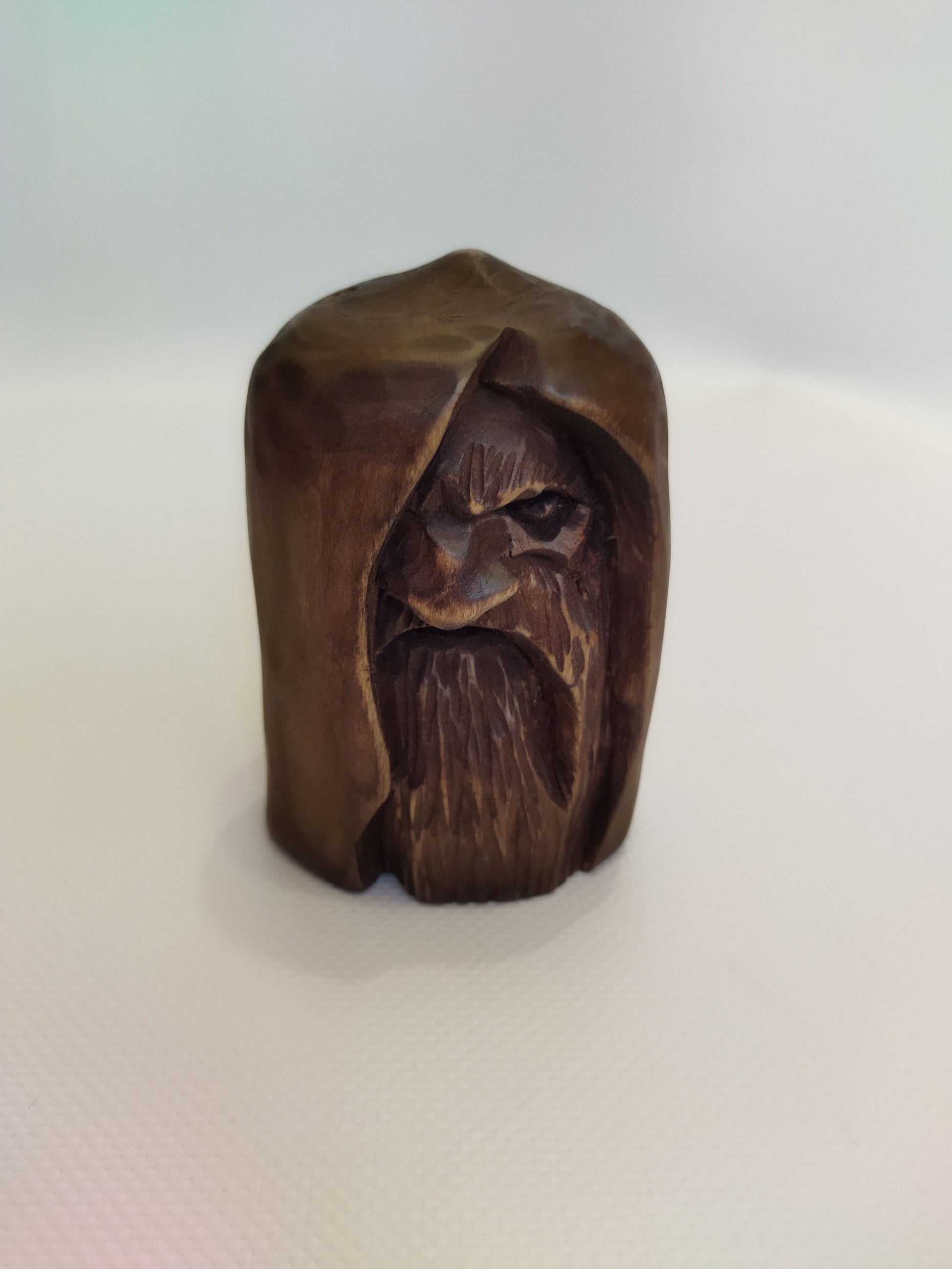 Odin statue. Wood carving. Scandinavian mythology. Nordic Gods. Wotan idol