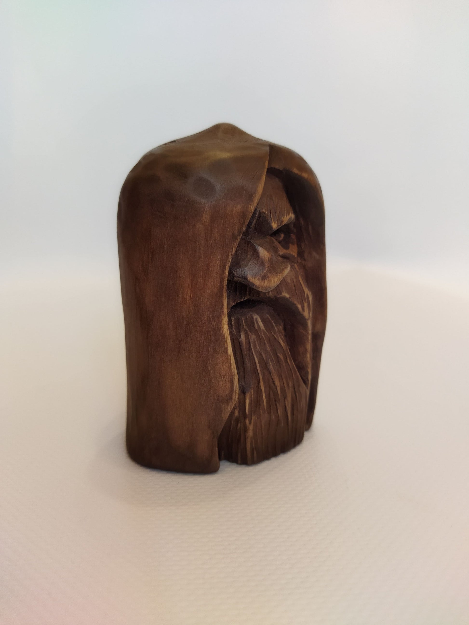 Odin statue. Wood carving. Scandinavian mythology. Nordic Gods. Wotan idol