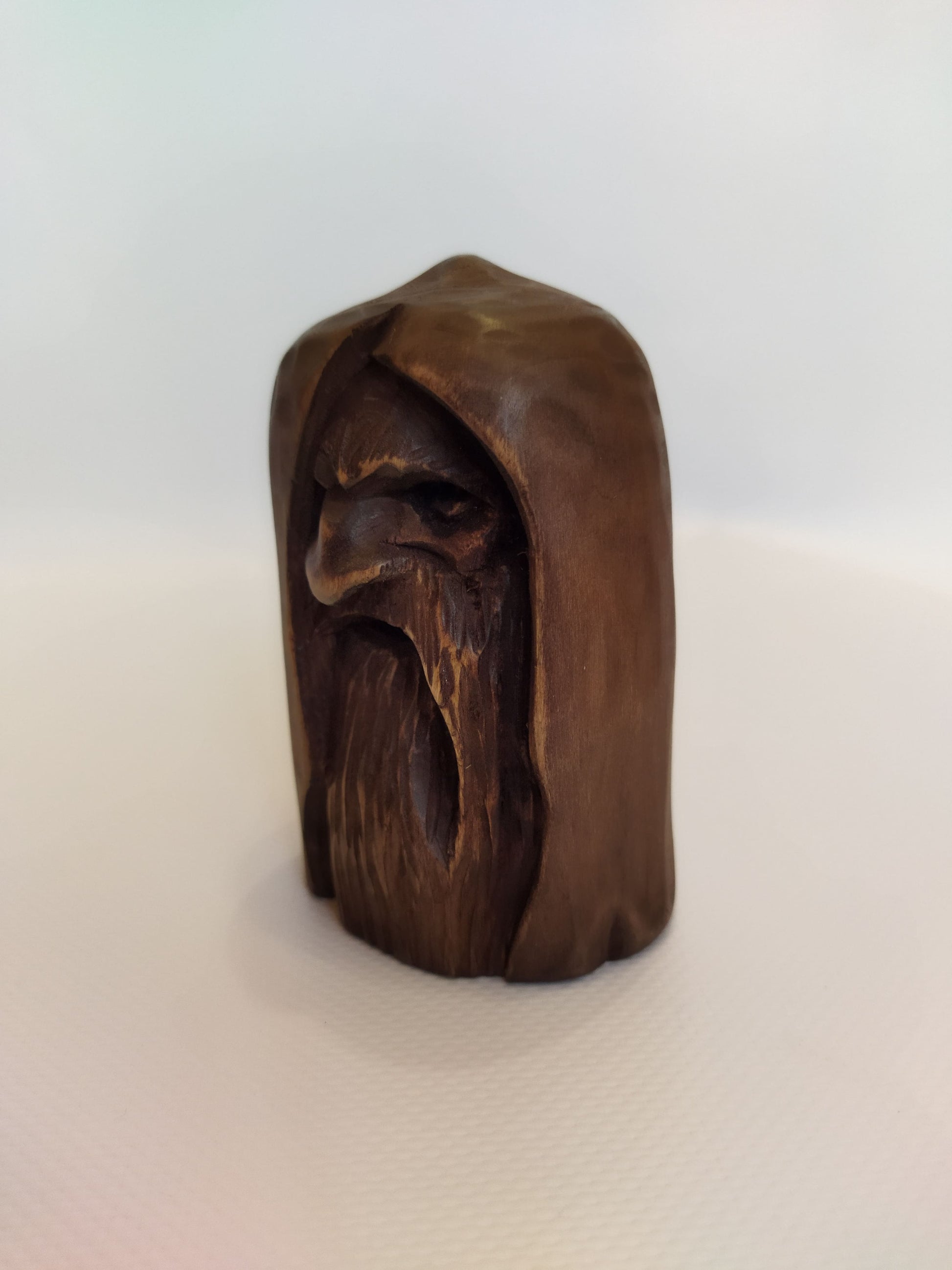 Odin statue. Wood carving. Scandinavian mythology. Nordic Gods. Wotan idol