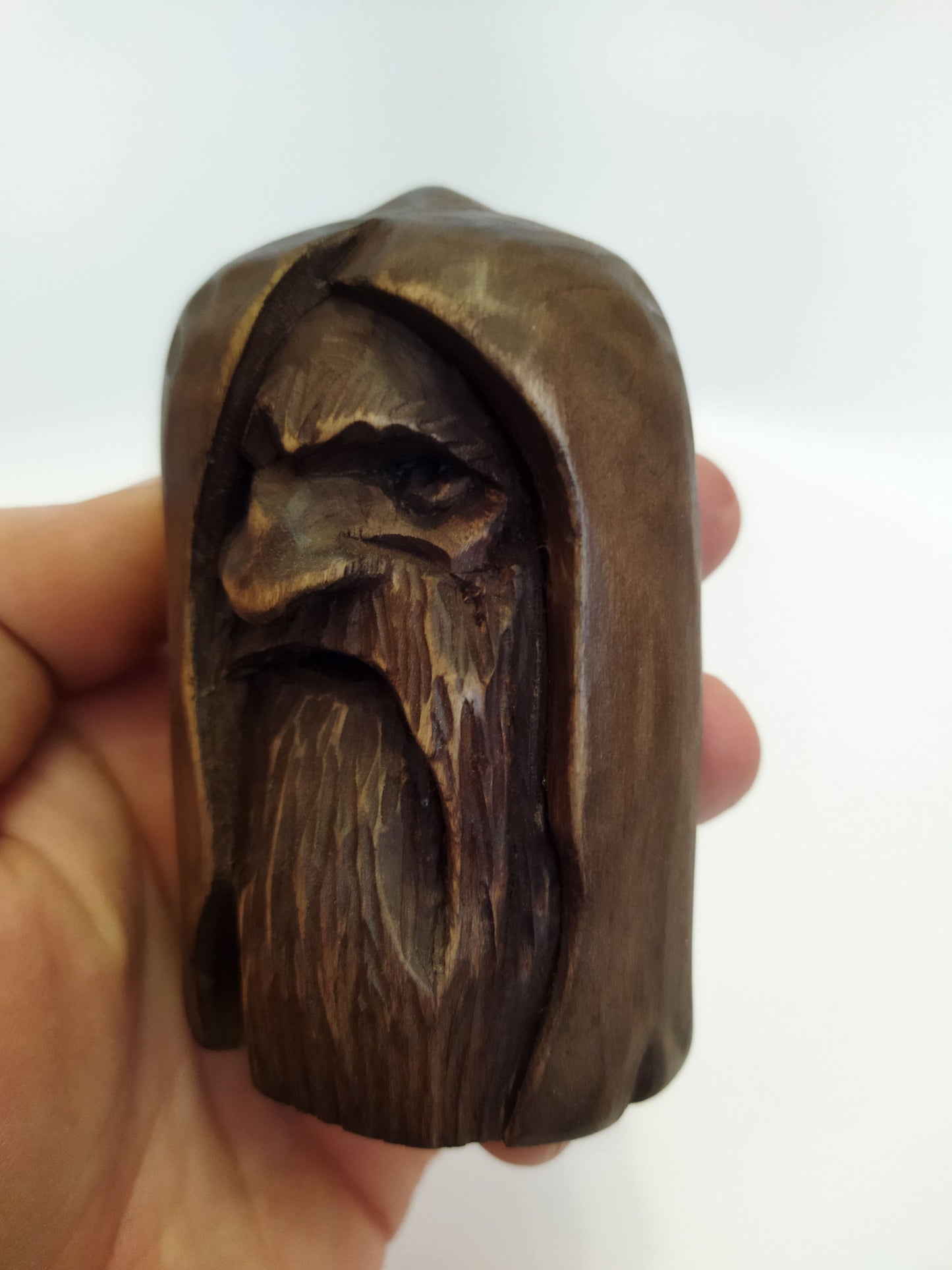 Odin statue. Wood carving. Scandinavian mythology. Nordic Gods. Wotan idol