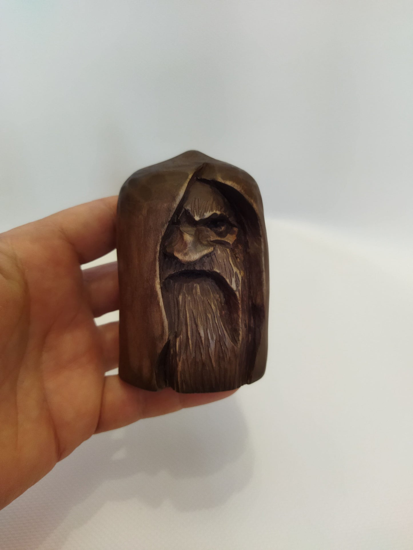 Hand-Carved Wooden Odin Statue - Norse God of Wisdom and War