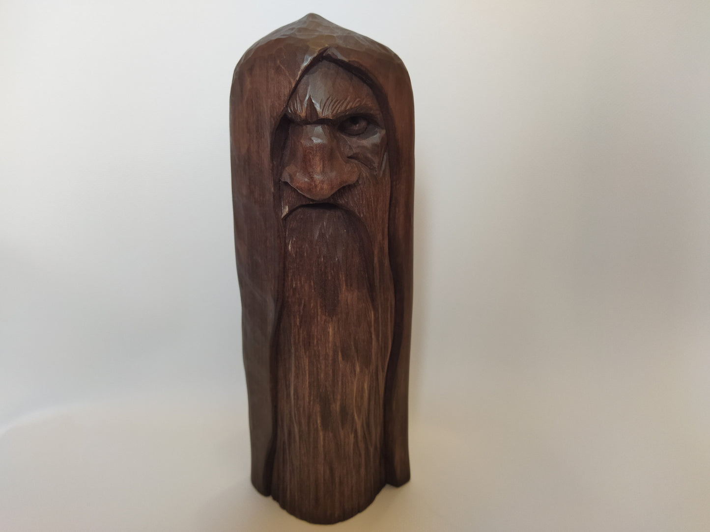 Odin statue. Handmade wooden statue of the god Odin