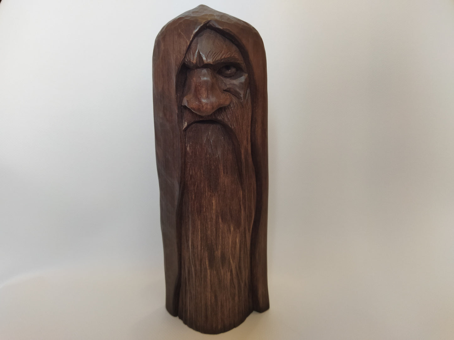 Odin statue. Handmade wooden statue of the god Odin