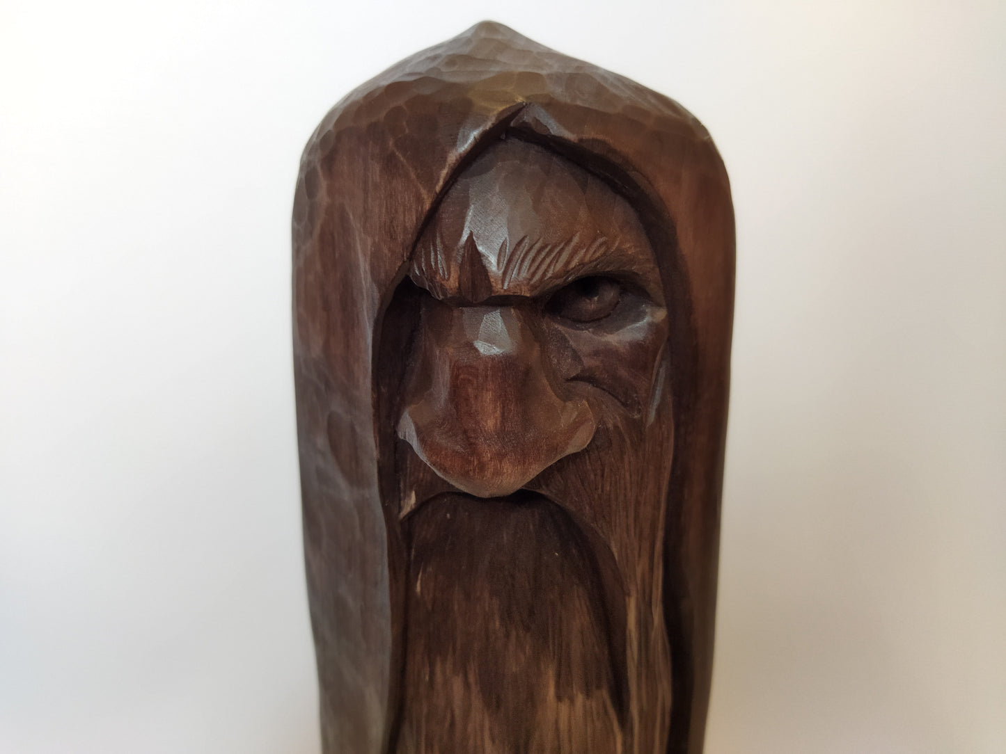 Odin statue. Handmade wooden statue of the god Odin