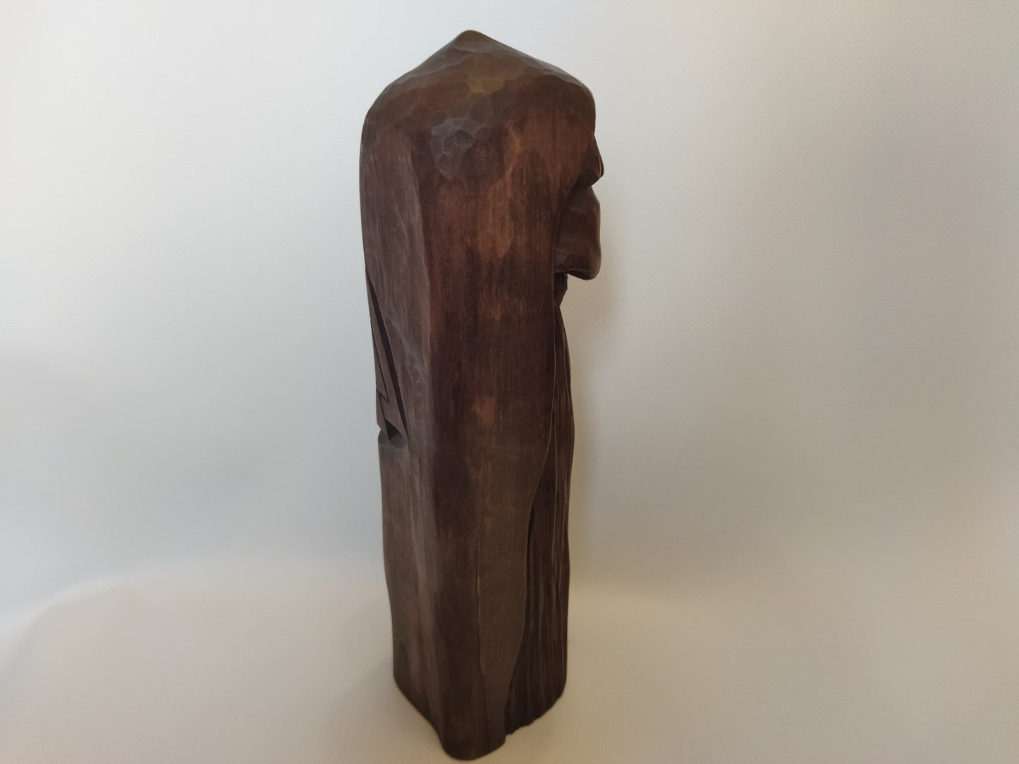 Odin statue. Handmade wooden statue of the god Odin