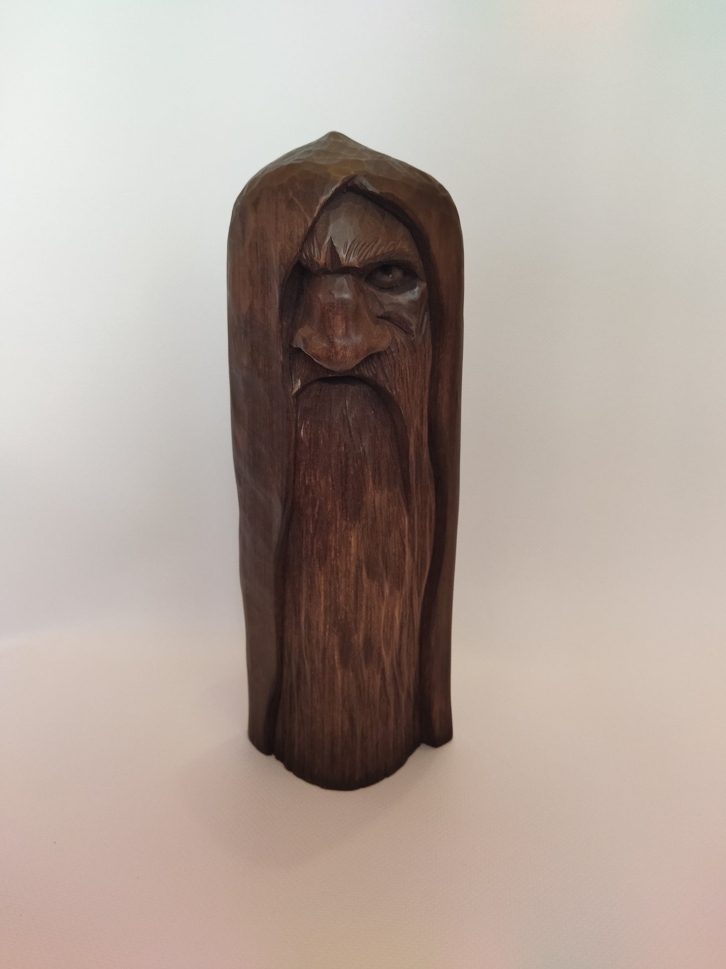 Odin statue. Handmade wooden statue of the god Odin