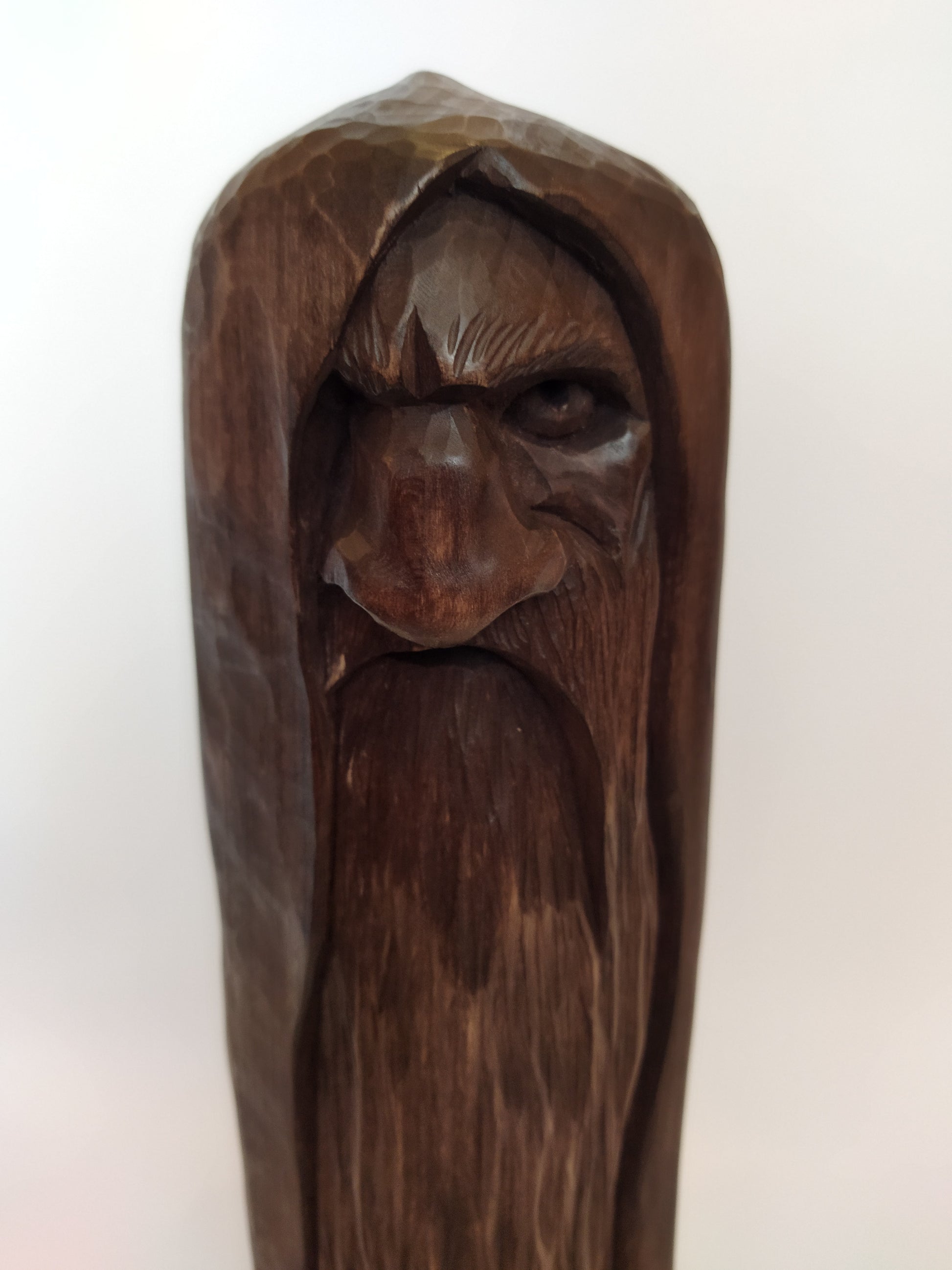 Odin statue. Handmade wooden statue of the god Odin