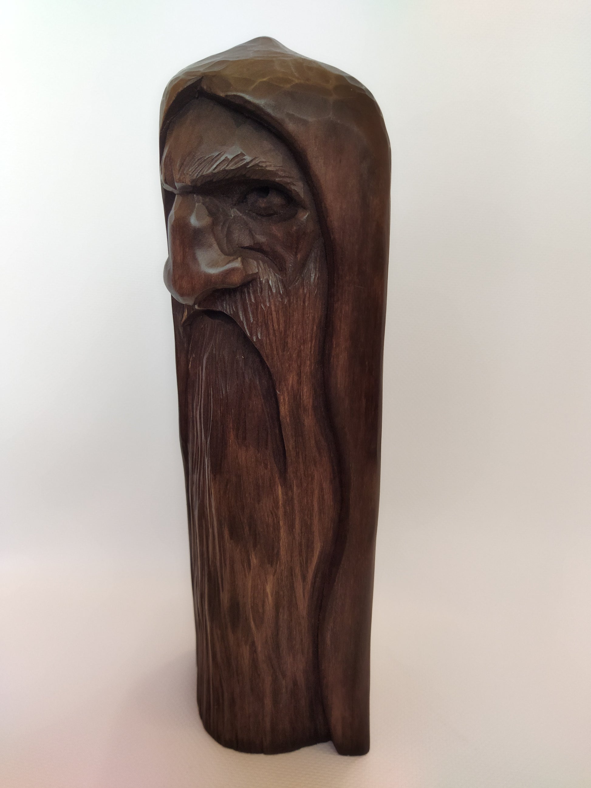 Odin statue. Handmade wooden statue of the god Odin