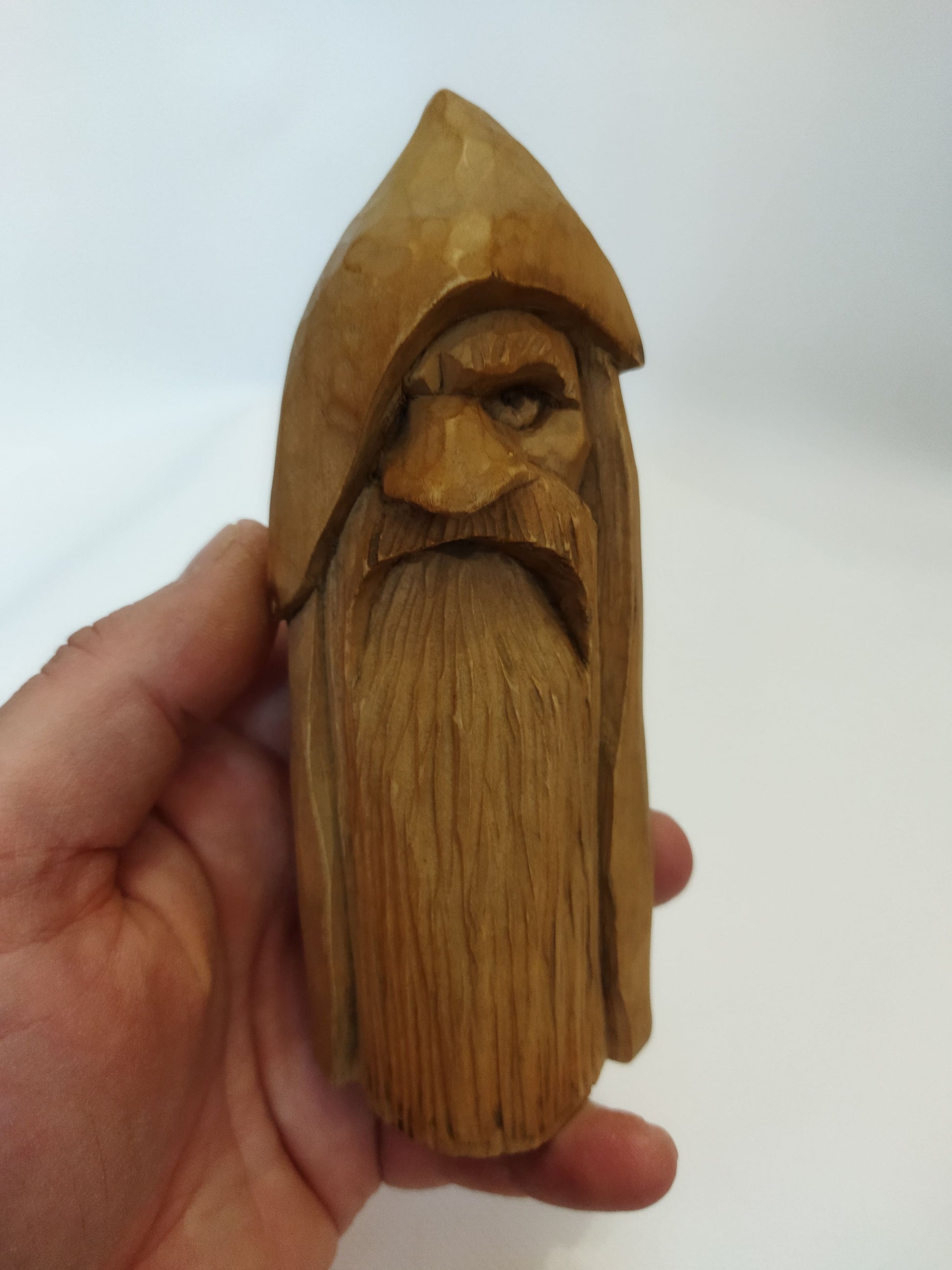 All-Father Odin Wooden Figurine - Hand-Carved Nordic God Statue