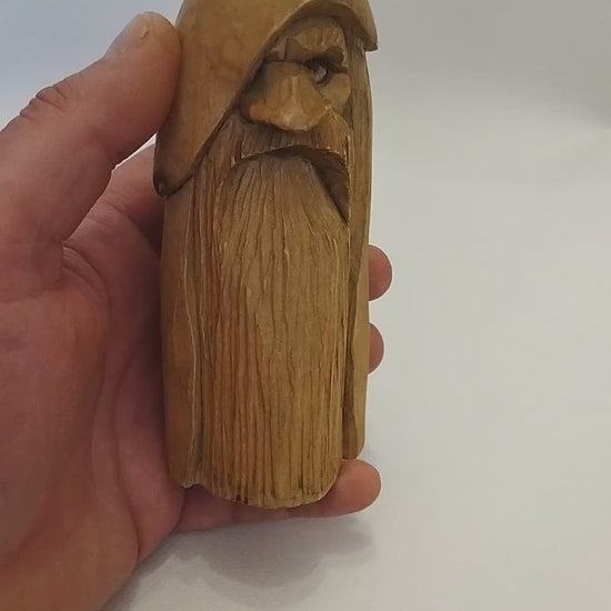 All-Father Odin Wooden Figurine - Hand-Carved Nordic God Statue